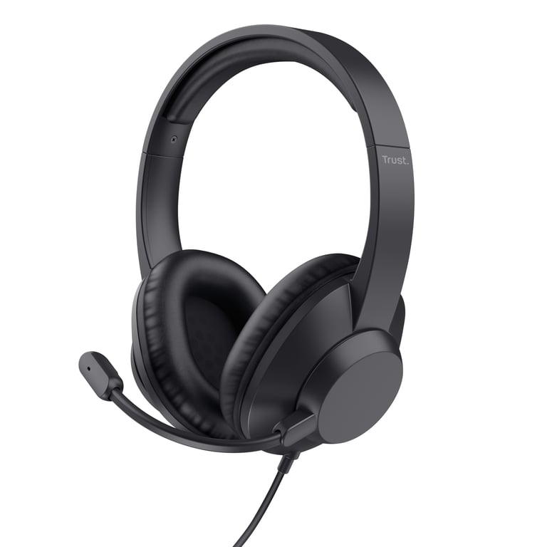 Casque Trust Ayda Max 25460 – Avec Fil, Bureau/Centre d'appels, Micro Flexible