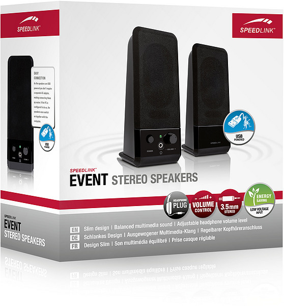 Enceintes 2.0 SPEEDLINK EVENT – 5W, Filaire, Design Compact - vue 2