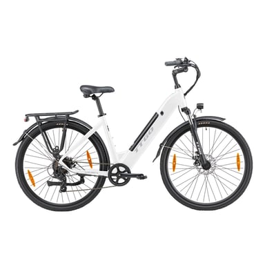 Bicicleta Eléctrica TTGO HZ-28ST - Motor 250W Batería 36V20AH Ruedas de 28 Pulgadas Velocidad Máxima de 25 km/h Freno de Disco Mecánico - Blanco