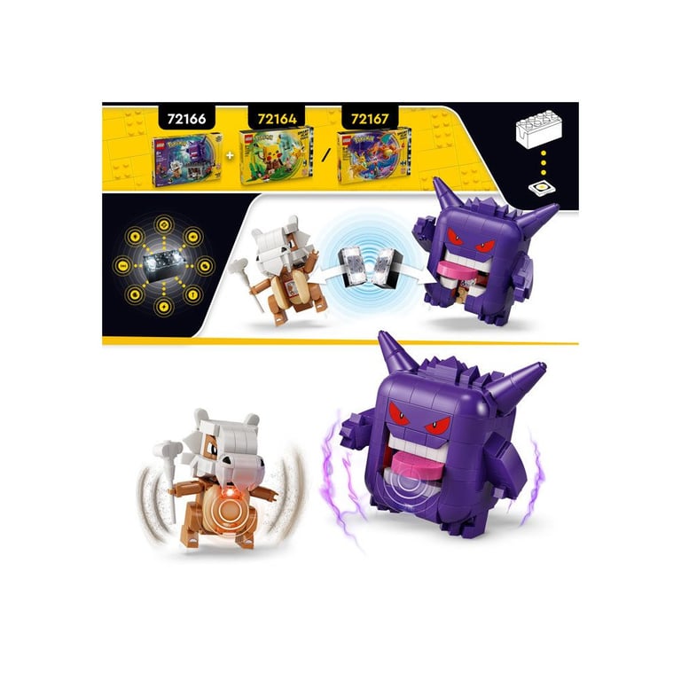 LEGO Pokémon 72166 Set de construction compatible SMART Play™ Ectoplasma et Osselait Effrayant Affrontement Dès - vue 6