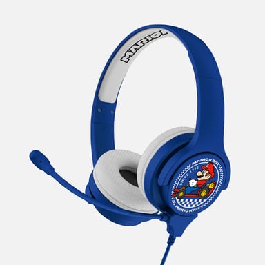 OTL Technologies Super Mario Nintendo Mariokart Casque Avec fil Arceau Jouer Bleu, Blanc