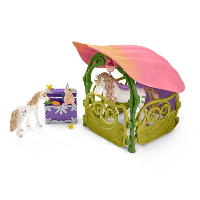 Maison fleur pailletée avec licornes lac et écurie Schleich 42445 Fille - vue 4