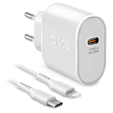 SBS TETRKITPD20LIGW chargeur d'appareils mobiles Smartphone Blanc Secteur Charge rapide Intérieure