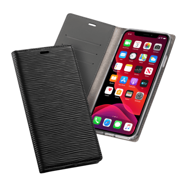 Diarycase 2.0 Custodia a conchiglia in vera pelle con supporto magnetico per Apple iPhone 12 Pro Max, nero notte