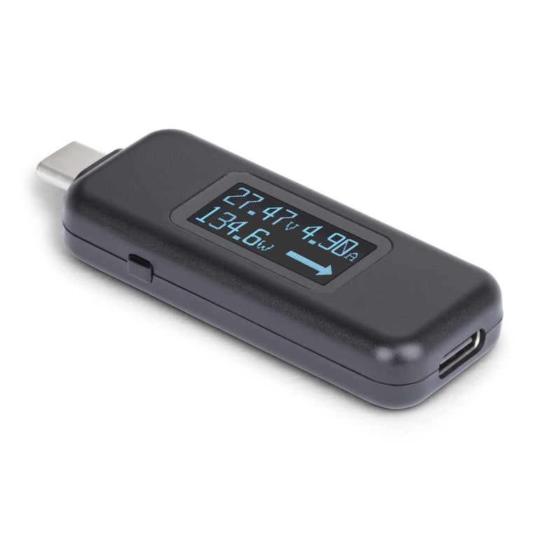 StarTech.com Testeur de Puissance USB-C, Multimètre Numérique, Voltmètre et Ampèremètre Bidirectionnel, Jusqu'à 240W PD EPR, Testeur de Puissance Portable pour Câble et Port USB-C - Neuf