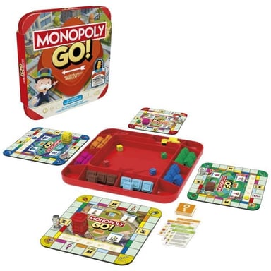 Juego de mesa Monopoly GO!, Juego en familia, Duración 15 min, Basado en el juego para móvil, A partir de 8 años