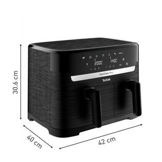 TEFAL Easy Fry Dual Friteuse sans huile Capacité 8 3 8 personnes 2 tiroirs 7 programmes Ecran tactile air fryer EY901N10 - vue 7