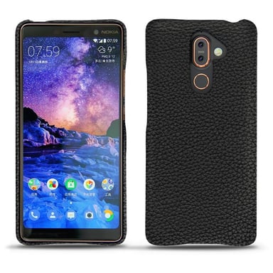Coque cuir Nokia 7 Plus -  - Noir - Cuir grainé