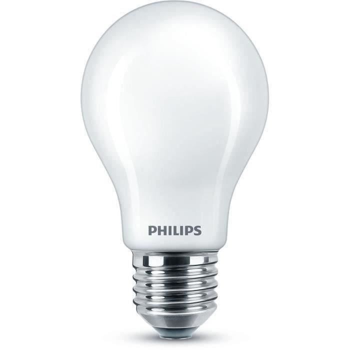 Ampoule standard LED PHILIPS Non dimmable - Verre dépoli - E27 - 60W - Blanc Chaud - Neuf