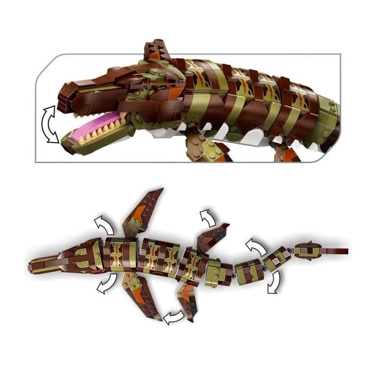 Le bateau en mission et le mosasaure en briques - Neuf