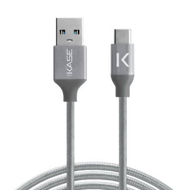 Cable de carga/sincronización trenzado metálico USB 3.2 Gen 2 de carga rápida USB-C a USB-A (1M), Gris sideral