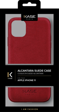 Cover in pelle scamosciata Alcantara per Apple iPhone 11, rosso rubino