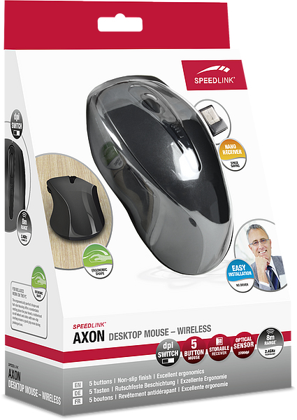 SPEEDLINK AXON souris Droitier RF sans fil Optique 2200 DPI - Neuf