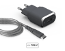 Caricabatterie intelligente da 3A IC per la casa + cavo USB A/USB C rinforzato con garanzia a vita Grey Force Power