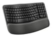 Logitech Wave Keys for Business, teclado ergonómico inalámbrico con reposamanos acolchado, tecnología Logi Bolt segura, Bluetooth, compatible con Wind
