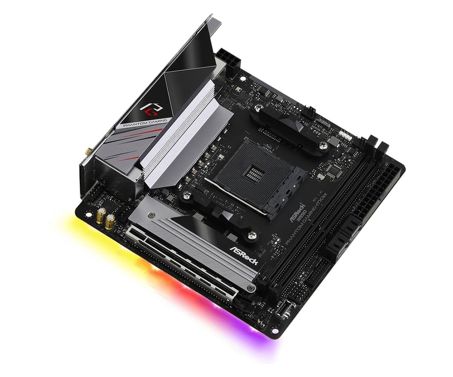 Asrock B550 Phantom Gaming ITXa AMD B550 Emplacement AM4 mini ITX Neuf - vue 3