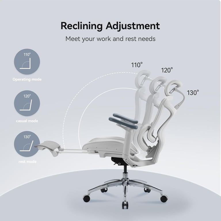 SIHOO Doro C300 Fauteuil de Bureau Ergonomique JT Accoudoirs 3D Soutien Lombaire Auto ajustable Mécanisme à Bascule Dossier en Maille 3 Positions d'Inclinaison Neuf - vue 3