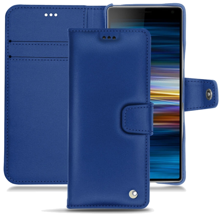 Housse cuir Sony Xperia 10 - Rabat horizontal portefeuilleBleu