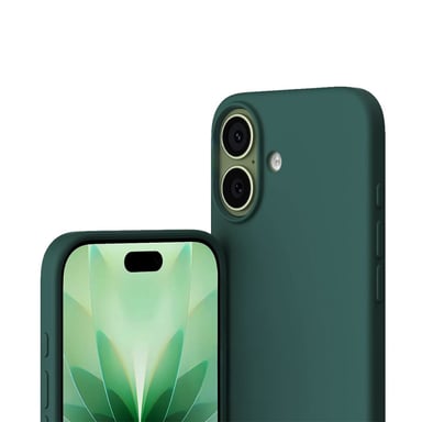 EVETANE Coque iPhone 17 Silicone liquide Verte + 2 Vitres en Verre trempé Protection écran Antichocs