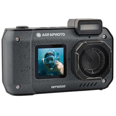 AgfaPhoto Realishot WP9500 - Appareil Photo Numérique Waterproof, Étanche 7m, 24 MP, Zoom 18X, Vidéo 4K, Double Écran 2.9''/1.4'' - Noir