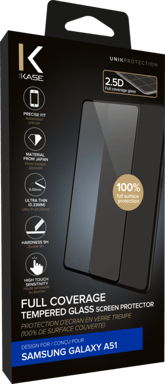 Protection d'écran en verre trempé (100% de surface couverte) pour Samsung Galaxy A51/A51 5G, Noir