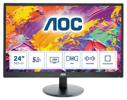 AOC M2470SWH LED display 59,9 cm (23.6'') 1920 x 1080 pixels Full HD Noir