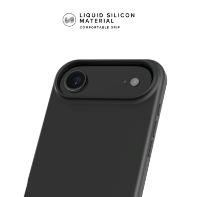 Custodia antiurto in morbido gel di silicone con il 55% di plastica riciclata per Apple iPhone 17 Air, Nero Satinato