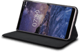 Coque clapet folio avec fente pour cartes & support pour Nokia 7 Plus, Noir