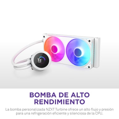 NZXT Kraken Plus RGB 240 Procesador Sistema de refrigeración líquida todo en uno 12 cm Blanco