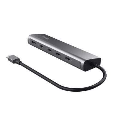 Hub USB Tipo-C Trust Halyx- 4xUSB Tipo-C- 1xUSB Tipo-C PD