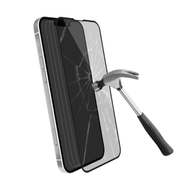 Pellicola protettiva antibatterica in vetro temperato ultraresistente (100% di copertura della superficie) per Apple iPhone 13/13 Pro, nero