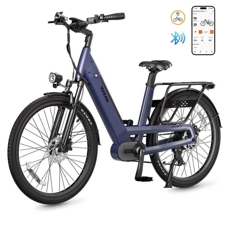Vélo électrique urbain Vitilan L5 26 Capteur de couple Ebikes avec assistance au pédalage vélo électrique à enjambement avec batterie 48V15AH Neuf