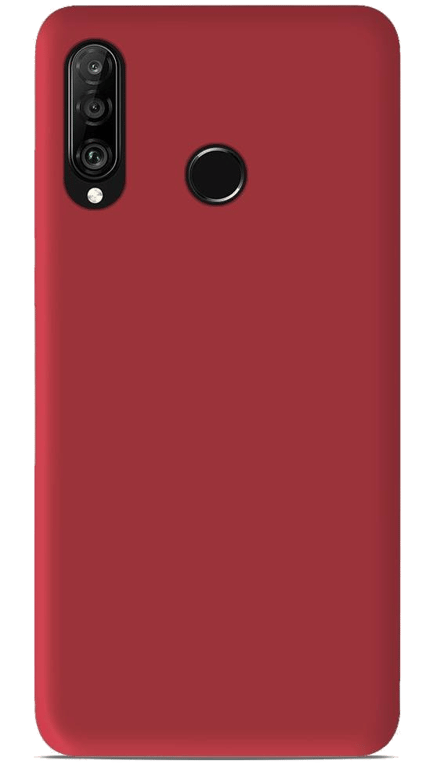 Coque silicone unie compatible Mat Rouge Huawei P30 Lite