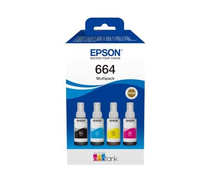 EPSON Pack 4 Cartuchos de tinta EcoTank 664 (Negro + Colores)