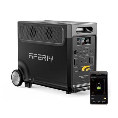 AFERIY P310 3600W Centrale elettrica portatile 3840Wh LiFePO4, compatibile con l'app, inverter a onda sinusoidale pura con UPS, spina UE,ruote