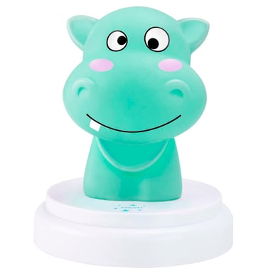 Veilleuse Hippopotame LED SILLY HIPPO Design Ludique Vert d'eau