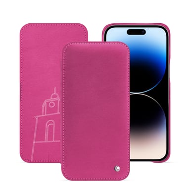 Housse cuir Apple iPhone 15 Pro Max -  - Rose - Cuir lisse premium