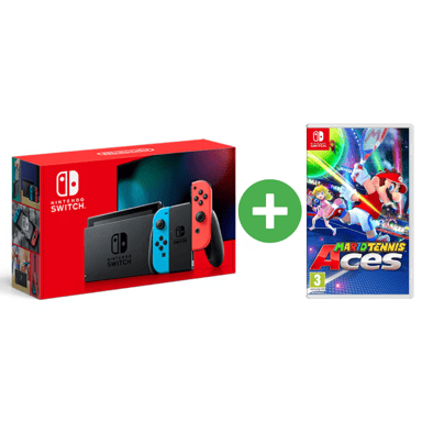 Nintendo Switch+Mario Tennis Aces videoconsola portátil 15,8 cm (6.2'') 32 GB Pantalla táctil Wifi Azul, Gris, Rojo