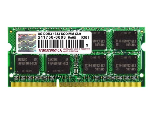 Transcend 8GB DDR3 module de mémoire 8 Go 2 x 8 Go 204-pin SO-DIMM