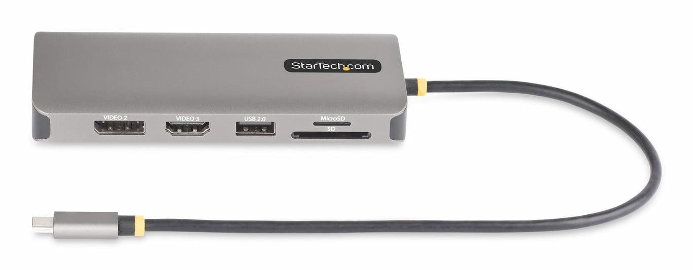 StarTech.com Adaptateur Multiport USB C Triple Moniteur Double HDMI et DisplayPort 4K 60Hz + 4K 30Hz Adaptateur USB C Hub USB 4 Ports PD Pass Through GbE Lecteurs de Cartes SDMicroSD Neuf - vue 3
