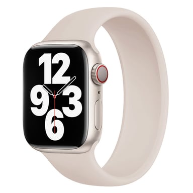 Bracelet Boucle unique en Silicone pour Apple Watch | 44/45/46/49 mm - Taille 11 - Lumière Stellaire