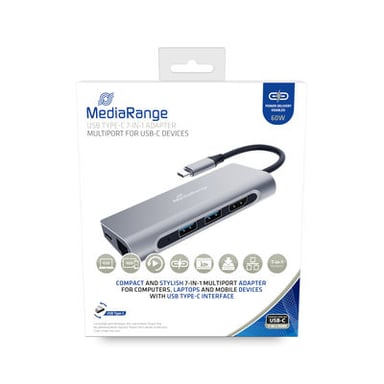 MediaRange MRCS510 station d'accueil USB 3.2 Gen 1 (3.1 Gen 1) Type-C Argent