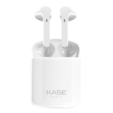 Cuffie wireless on-ear Sonik Lite con custodia di ricarica, bianco brillante