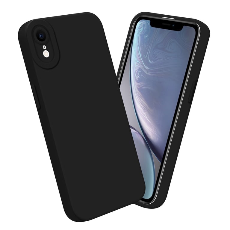 Coque pour Apple iPhone XR en FLUID NOIR Housse de protection Étui en silicone TPU flexible