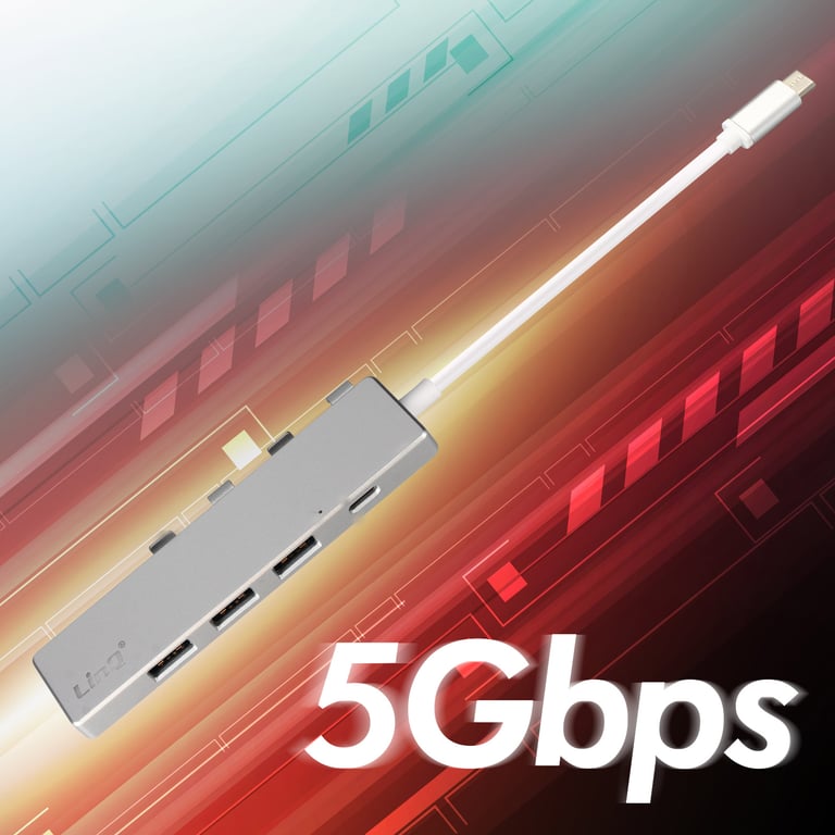 Hub USB C avec 4 Ports USB Transmission Rapide 5 Gbps Fonction OTG LinQ Neuf - vue 2
