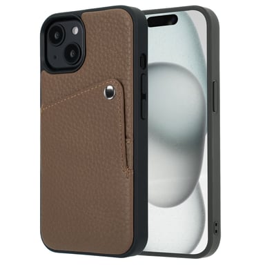 Selencia Coque Riva avec porte-cartes pour Apple iPhone 15 - Mocha Brown
