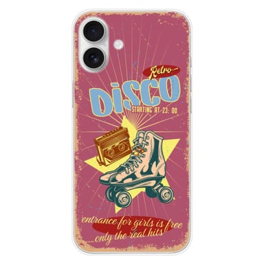Coque en silicone - Compatible Apple iPhone 16 Plus - design retro disco