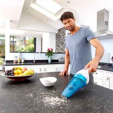 Black & Decker WDC115WA aspiradora de mano Azul, Blanco Sin bolsa