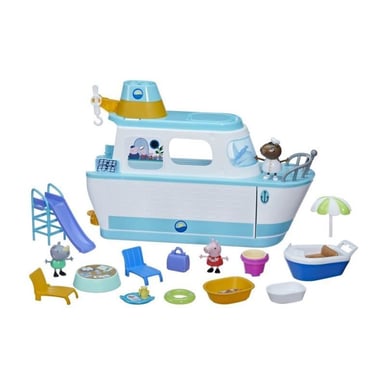 Peppa Pig, Le bateau de croisiere de Peppa, coffret de jeu avec 17 pieces, jouets préscolaires, des 3 ans