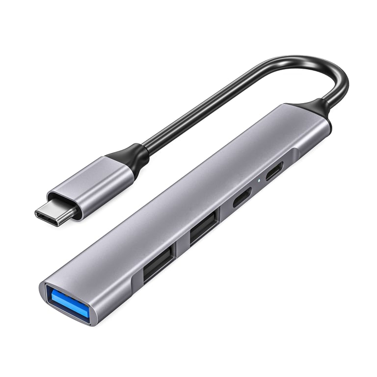 DLH Hub USB C avec 3 ports USB A et 2 ports USB C Neuf